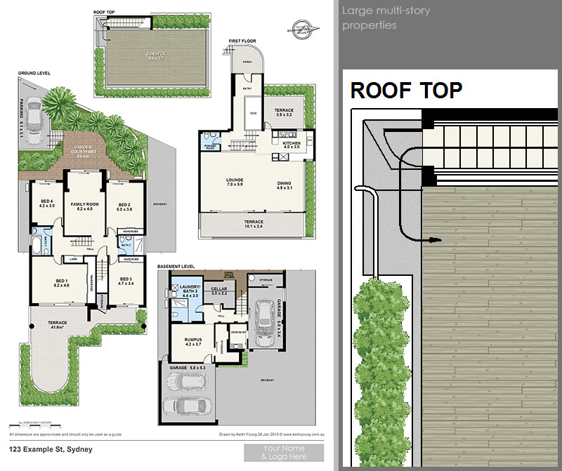 large multi story floor plans